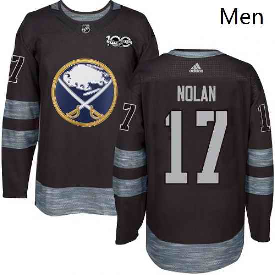 Mens Adidas Buffalo Sabres 17 Jordan Nolan Authentic Black 1917 2017 100th Anniversary NHL Jersey